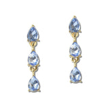111605, CRYSTAL TRIPLE TEARDROP LINEAR EARRINGS