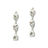 Crystal Triple Teardrop Linear Earrings - view 8