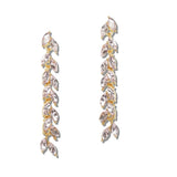 111606, CRYSTAL MARQUISE LEAF VINE LINEAR EARRINGS