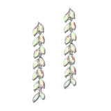 111606, CRYSTAL MARQUISE LEAF VINE LINEAR EARRINGS