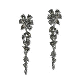 Crystal Floral Vine Linear Drop Earrings - view 6