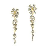 111607, CRYSTAL FLORAL VINE LINEAR DROP EARRINGS