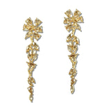 Crystal Floral Vine Linear Drop Earrings - view 7