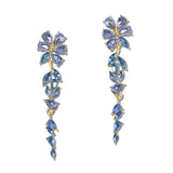 111607, CRYSTAL FLORAL VINE LINEAR DROP EARRINGS