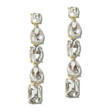 111608, MIXED CUT CRYSTAL LINEAR DROP EARRINGS
