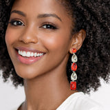 111608, SORORITY MIXED CUT CRYSTAL LINEAR DROP EARRINGS