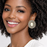 111613, WESTERN TURQUOISE STONE CLUSTER EARRINGS