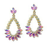 111617, AB CRYSTAL MARQUISE CLUSTER DROP EARRINGS wholesale fashion jewelry - GOOD FEELINGS, INC