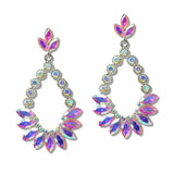 111617, AB CRYSTAL MARQUISE CLUSTER DROP EARRINGS wholesale fashion jewelry - GOOD FEELINGS, INC