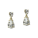 Crystal Double Teardrop Linear Earrings - view 12