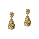 111618, CRYSTAL DOUBLE TEARDROP LINEAR EARRINGS wholesale fashion jewelry - GOOD FEELINGS, INC