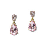 111618, CRYSTAL DOUBLE TEARDROP LINEAR EARRINGS wholesale fashion jewelry - GOOD FEELINGS, INC