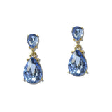 111618, CRYSTAL DOUBLE TEARDROP LINEAR EARRINGS wholesale fashion jewelry - GOOD FEELINGS, INC