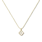 Mother of Pearl Four Leaf Clover Pendant Necklace