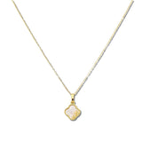 Mother of Pearl Four Leaf Clover Pendant Necklace