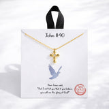 John 11:40 Beaded CZ Cross Pendant Necklace
