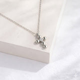 John 11:40 Beaded CZ Cross Pendant Necklace - view 4