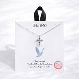 John 11:40 Beaded CZ Cross Pendant Necklace - view 2