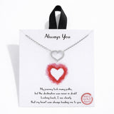 Always YOU Pave CZ Valentine Heart Outline Pendant Necklace - view 2