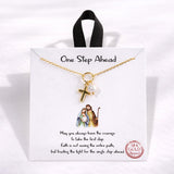 Dainty Cross and Freshwater Pearl Charm Necklace