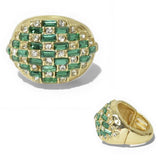 Baguette and Round Crystal Pave Stretch Ring - view 2
