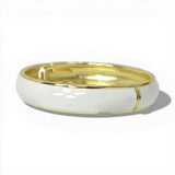 Enamel Polished Metal Hinged Bangle Bracelet