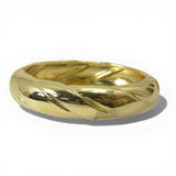 Polished Ridged Hinged Bangle Bracelet