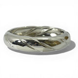 Polished Ridged Hinged Bangle Bracelet - view 2