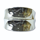 Polished Textured Domed Hinged Bangle Bracelet - view 2