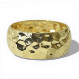 Polished Hammered Wide Hinged Bangle Bracelet