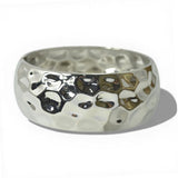 Polished Hammered Wide Hinged Bangle Bracelet - view 2