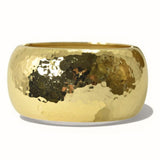 Polished Textured Hammered Wide Hinged Bangle Bracelet - view 2