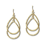 Hammered Layered Teardrop Earrings