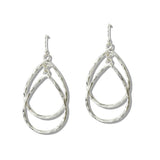 Hammered Layered Teardrop Earrings - view 2