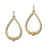 Leather Wrapped Teardrop Drop Earrings