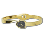 Stainless Steel Modern Hinge Bangle Watch Bracelet - view 2