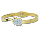 Stainless Steel Modern Hinge Bangle Watch Bracelet - view 3