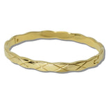 Stainless Steel Quilted Hinge Bangle Bracelet