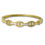 Stainless Steel Designer Link Hinge Bangle Bracelet - view 4