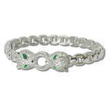 14K Gold Plated CZ Panther Link Designer Inspired Bracelet - view 2