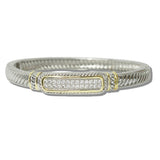 14K Gold Plated Pave CZ Cable Designer Inspired Bracelet