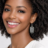 Western Checkerboard Rectangular Drop Earrings - view 2