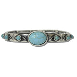 Western Turquoise Aztec Motif Stretch Bracelet