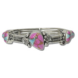 Western Turquoise Floral Stretch Bracelet