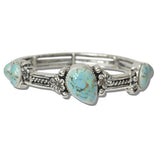 Western Turquoise Floral Stretch Bracelet - view 2