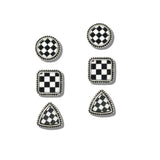 Checkerboard Geometric Stud Earring SET