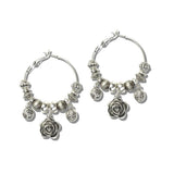 Western Rose Charm Hoop Earrings - view 2