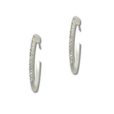 Slim Pave Crystal Hoop Earrings - view 2