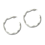Matte Twisted Wavy Hoop Earrings - view 2