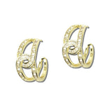 Baguette Cubic Zirconia Interlocking Hoop Earrings